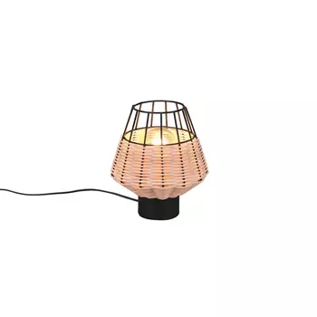 Veioza Trio BORKA metal, rattan, negru, natural, E27 - R51261036