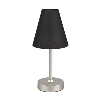 Veioza Trio KENNY metal, textil, nichel, negru, LED, 1.5W, 3000K, 140Lm - R53621102