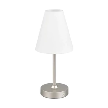 Veioza Trio KENNY metal, textil, nichel, alb, LED, 1.5W, 3000K, 140Lm - R53621107