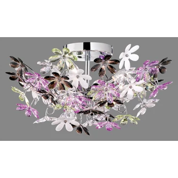 Plafoniera Trio FLOWER metal, acril, crom, multicolor, E14 - R60014017