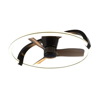Corp de iluminat cu ventilator Trio STOCKHOLM plastic, negru, LED, 37W, 4300lm, 2700K-6500K - Trio-R64262132