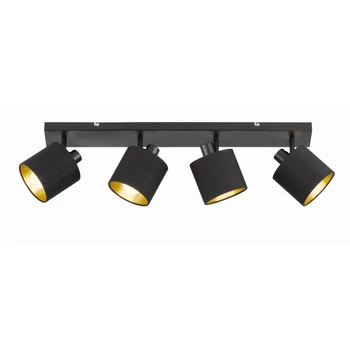 Spot Trio TOMMY metal, tesatura, negru, E14 - R80334079