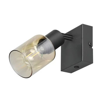 Aplica de perete Trio CADIZ metal, sticla, negru, chihlimbar, E14 - R81781032