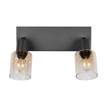 Plafoniera Trio CADIZ metal, sticla, negru, chihlimbar, E14 - R81782032
