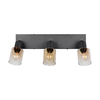 Plafoniera Trio CADIZ metal, sticla, negru, chihlimbar, E14 - R81783032