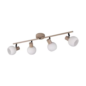 Plafoniera Trio BOBA metal, sticla, bej, alb, E14 - R86374043