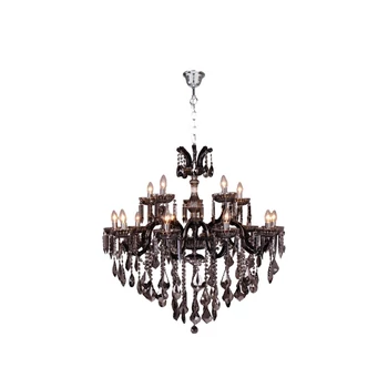 Candelabru Zuma Chateau metal,sticla,crom,negru,transparent,fumuriu,E14 - ZU-17801-10+5