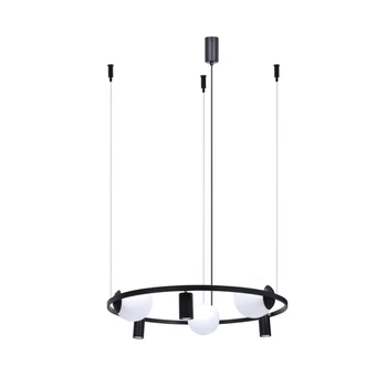 Pendul Zuma Orbit metal,sticla,negru,alb,E27+GU10 - ZU-5006