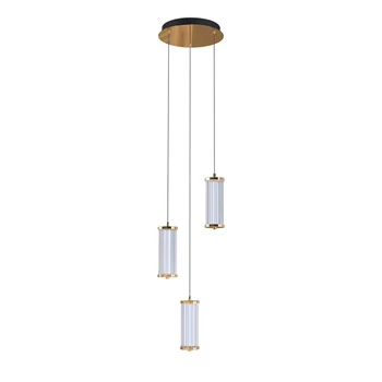 Pendul Zuma Cally metal,sticla,auriu, transparent,LED,3000K-6000K,23W,2700Lm - ZU-MD3147-3A-3GT