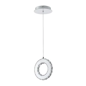 Pendul Zuma Girona metal,cristale, crom,transparent,LED,3000K,10W,1100Lm - ZU-MD3713-1-3CT