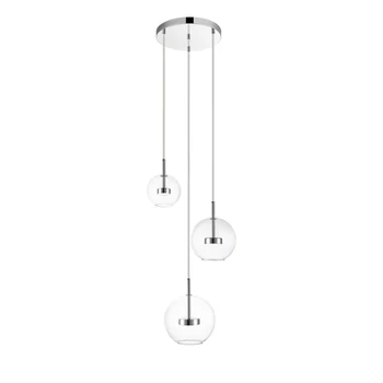 Pendul Zuma Enceladus metal,sticla,crom,transparent,LED,3000K,5W,1500Lm - ZU-P0428-03L-F4AC