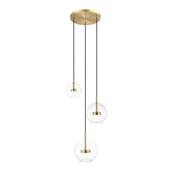 Pendul Zuma Enceladus metal,sticla,auriu,transparent,LED,3000K,5W,1500Lm - ZU-P0428-03L-L4AC