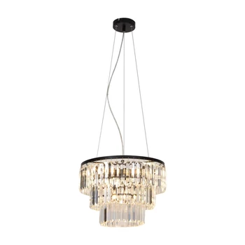 Pendul Zuma Tifanny metal, sticla,negru,transparent,E14 - ZU-P17127-4