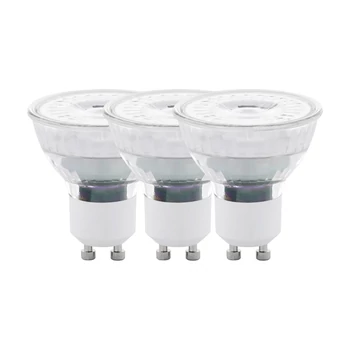 Set becuri Eglo GU10-LED 3x 4,5W 2700K 345lm abajur sticla transparent | 110151