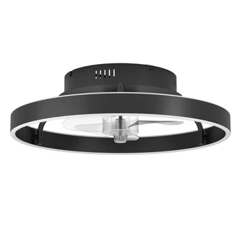 Ventilator Eglo MARINELLA, LED integrat inclus, baza din aluminiu-otel negru mat, abajur acril laptos | Eglo-35098