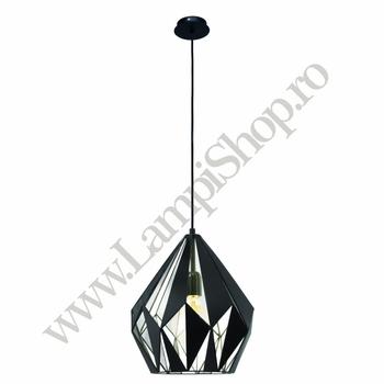 Pendul Eglo CARLTON 1, dulie E27, nu contine becul, IP20, baza din otel negru-argintiu | Eglo-49255