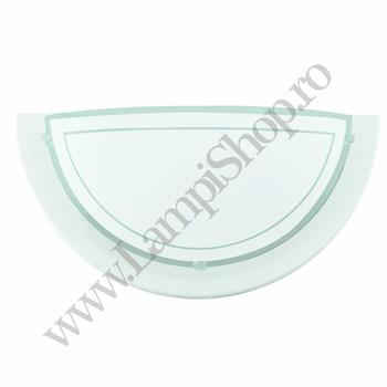 Aplica de perete Eglo PLANET 1, dulie E27, nu contine becul, IP20, baza din otel alb, abajur sticla vopsita alb-transparent | Eglo-83154