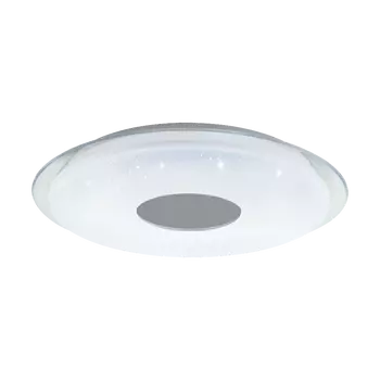 Plafoniera Eglo LANCIANO-Z, LED integrat inclus, IP20, baza din otel alb-transparent, abajur plastic cu efect cristal alb-crom | Eglo-900005