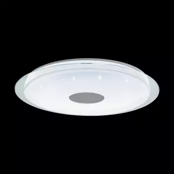 Plafoniera Eglo LANCIANO-Z, LED integrat inclus, IP20, baza din otel alb-transparent, abajur plastic cu efect cristal alb-crom | Eglo-900006