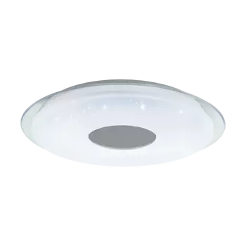 Plafoniera Eglo LANCIANO-Z, LED integrat inclus, IP20, baza din otel alb-transparent, abajur plastic cu efect cristal alb-crom | Eglo-900083