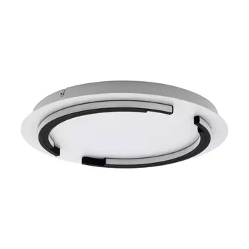 Plafoniera Eglo ZAMPOTE, LED integrat inclus, IP20, baza din aluminiu-otel alb-negru, abajur plastic alb | Eglo-900328