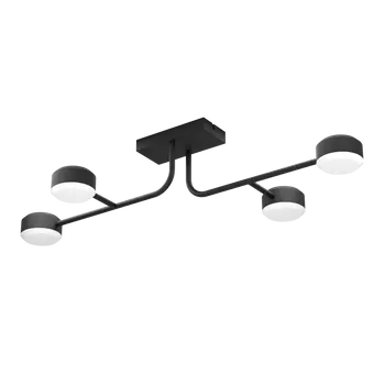 Plafoniera Eglo CLAVELLINA, LED integrat inclus, IP20, baza din otel negru, abajur plastic alb | Eglo-900351