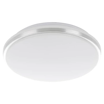 Plafoniera baie Eglo PINETTO, LED integrat inclus, IP44, baza din otel alb, abajur plastic alb-crom | Eglo-900365