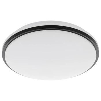 Plafoniera baie Eglo PINETTO, LED integrat inclus, IP44, baza din otel alb, abajur plastic negru-alb | Eglo-900366