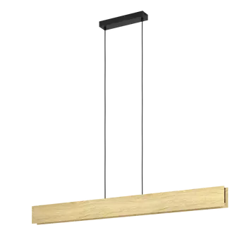 Pendul Eglo ANCHORENA-Z, LED integrat inclus, IP20, baza din otel-lemn negru-maro, abajur plastic alb | Eglo-900388