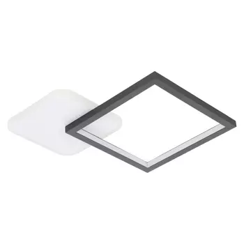 Plafoniera Eglo GAFARES, LED integrat inclus, IP20, baza din aluminiu-otel negru-alb, abajur plastic alb | Eglo-900422