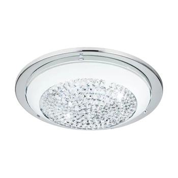 Plafoniera Eglo ACOLLA, LED integrat inclus, IP20, baza din otel crom, abajur sticla cu cristal alb-transparent | Eglo-95639