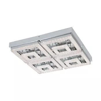 Plafoniera Eglo FRADELO, LED integrat inclus, IP20, baza din otel crom, abajur plastic-cristal crom-transparent | Eglo-95661