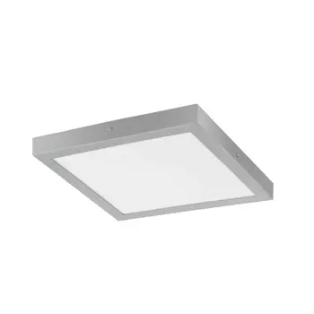 Plafoniera Eglo FUEVA 1, LED integrat inclus, IP20, baza din aluminiu argintiu, abajur plastic alb | Eglo-97265