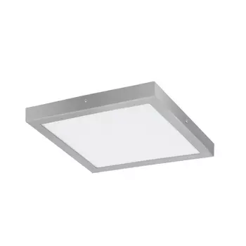 Plafoniera Eglo FUEVA 1, LED integrat inclus, IP20, baza din aluminiu argintiu, abajur plastic alb | Eglo-97269