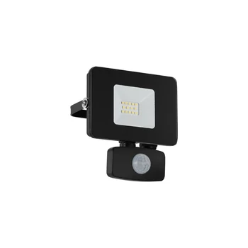 Aplica exterior cu senzor de miscare Eglo FAEDO 3, LED integrat inclus, IP44, baza din aluminiu negru, abajur sticla transparent | Eglo-97459