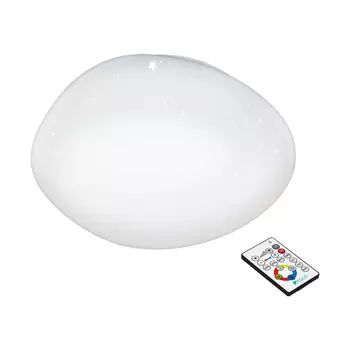Plafoniera Eglo SILERAS, LED integrat inclus, IP20, baza din otel alb, abajur plastic cu efect cristal alb | Eglo-97577