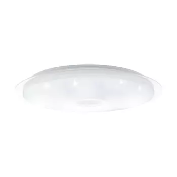 Plafoniera Eglo LANCIANO, LED integrat inclus, IP20, baza din otel-plastic alb-transparent, abajur plastic cu efect cristal alb-argintiu | Eglo-97737