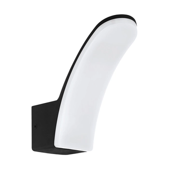 Aplica exterior Eglo FIUMICINO, LED integrat inclus, IP44, baza din aluminiu negru, abajur plastic alb | Eglo-98148