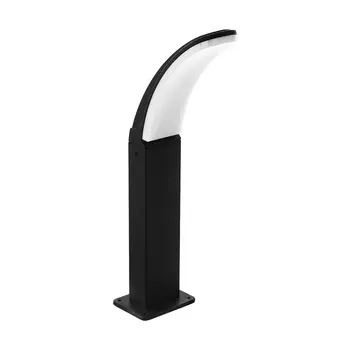 Stalp exterior Eglo FIUMICINO, LED integrat inclus, IP44, baza din aluminiu negru, abajur plastic alb | Eglo-98151