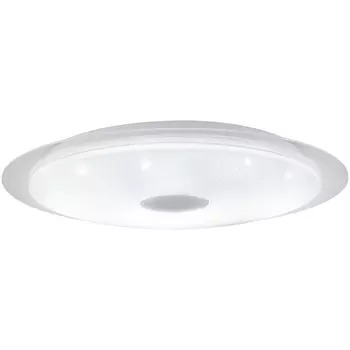 Plafoniera Eglo MORATICA-A, LED integrat inclus, IP20, baza din otel-plastic alb-transparent, abajur plastic cu efect cristal alb-argintiu | Eglo-98219