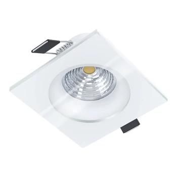 Spot incastrabil Eglo SALABATE, LED integrat inclus, IP20-44, baza din aluminiu alb, abajur sticla transparent | Eglo-98242