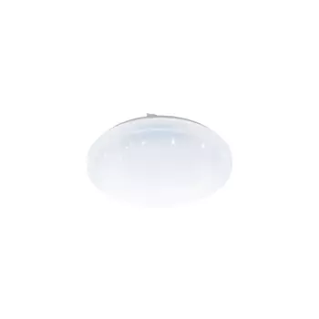 Plafoniera Eglo FRANIA-A, LED integrat inclus, IP44, baza din otel alb, abajur plastic cu efect cristal alb | Eglo-98294