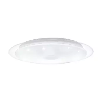 Plafoniera Eglo LANCIANO 1, LED integrat inclus, IP20, baza din otel alb-transparent, abajur plastic cu efect cristal alb-crom | Eglo-98323
