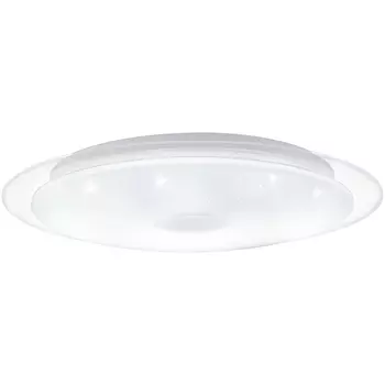 Plafoniera Eglo LANCIANO 1, LED integrat inclus, IP20, baza din otel alb-transparent, abajur plastic cu efect cristal alb-crom | Eglo-98324