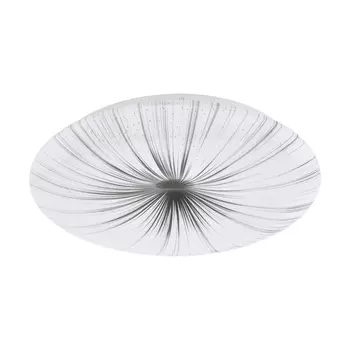 Plafoniera Eglo NIEVES, LED integrat inclus, IP20, baza din otel alb, abajur plastic alb-argintiu | Eglo-98325