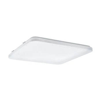 Plafoniera Eglo FRANIA-S, LED integrat inclus, IP20, baza din otel alb, abajur plastic cu efect cristal alb | Eglo-98449