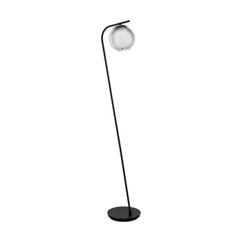 Lampadar Eglo TERRIENTE, dulie E27, nu contine becul, IP20, baza din otel negru, abajur sticla transparent negricios | Eglo-98453