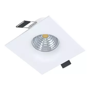 Spot incastrabil Eglo SALICETO, LED integrat inclus, IP20, baza din aluminiu alb, abajur sticla transparent | Eglo-98471