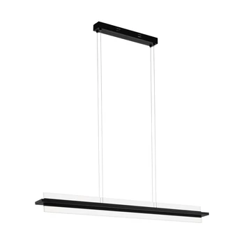 Pendul Eglo SPADAFORA, LED integrat inclus, IP20, baza din aluminiu-otel negru, abajur plastic alb-transparent | Eglo-98495