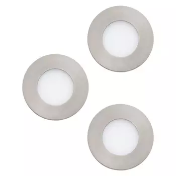 Spot incastrabil Eglo FUEVA 1, LED integrat inclus, IP20-44, baza din metal nichel satinat, abajur plastic alb | Eglo-98634